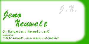 jeno neuwelt business card