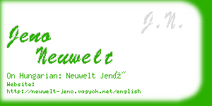 jeno neuwelt business card